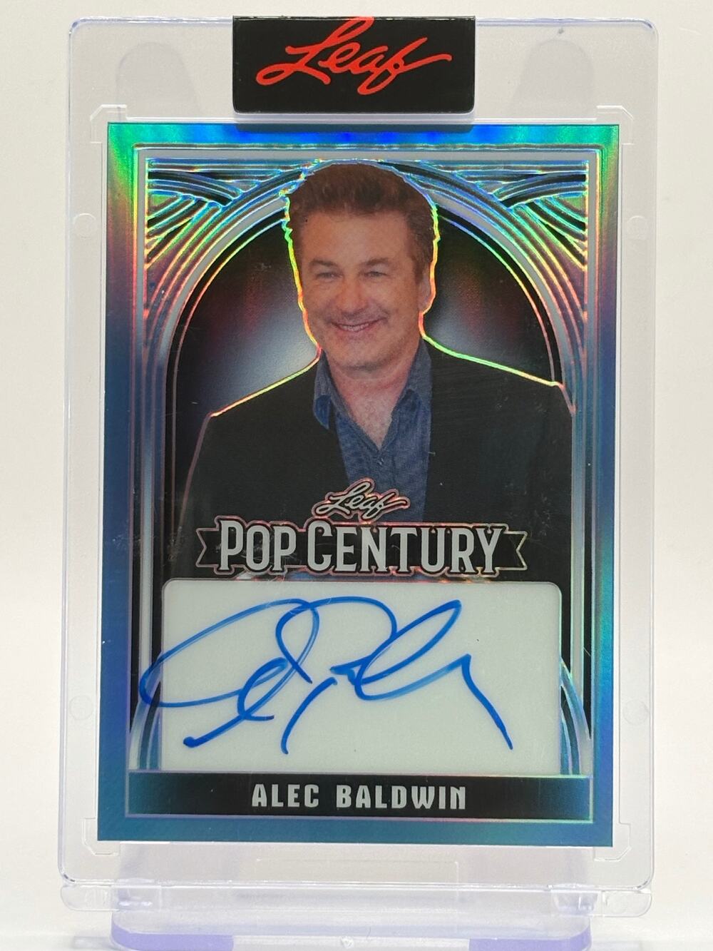 2025 Leaf Pop Century Alec Baldwin Encased Prismatic Blue On Card Auto 45/75 SP